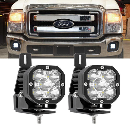 3″ projecteurs LED compacts avec supplémentaire orange caches & avant pare-chocs antibrouillard support de montage pour Ford