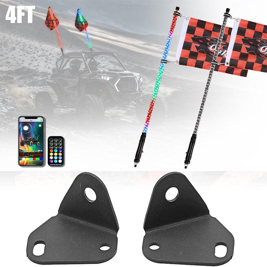 3FT/4FT LED RGB Whip Lights & Rear Pillar Flagpole Light Brackets Combo pour Can-Am Maverick X3 2017 2018 2019 2020 2021 – v…