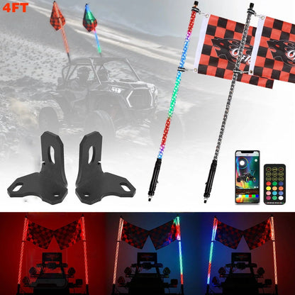 3FT/4FT LED RGB fouets LED & arrière Pillar mât lumineux supports d’éclairage Combo pour Can-Am Maverick X3 – vue 21