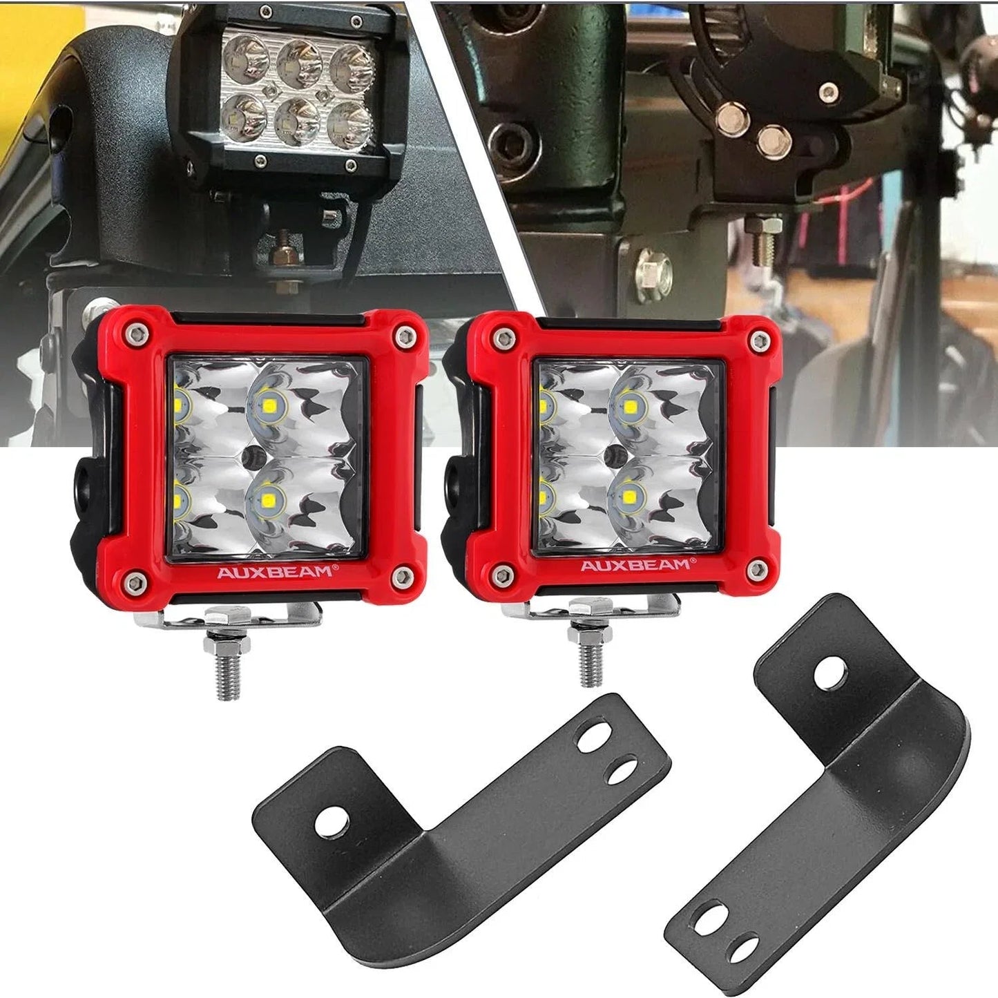 3 Inch LED Pods Light Spot/faisceau large & Rear Roof Reversing Light Projecteurs LED compacts Brackets pour 2013-2021 Polar…