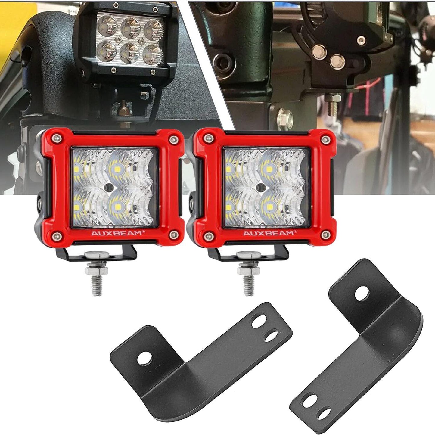 3 Inch LED Pods Light Spot/faisceau large & Rear Roof Reversing Light Projecteurs LED compacts Brackets pour 2013-2021 Polar…