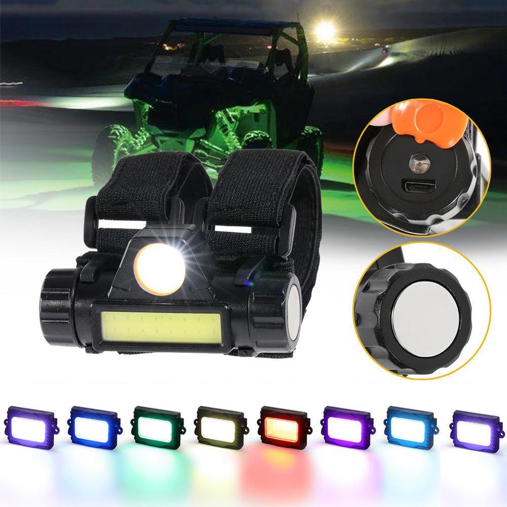 Dome Light UTV Interior Light Universal Roll Bar Cage Mount + RGBW LED Rock Light avec Bluetooth Control pour Polaris, Can-A…