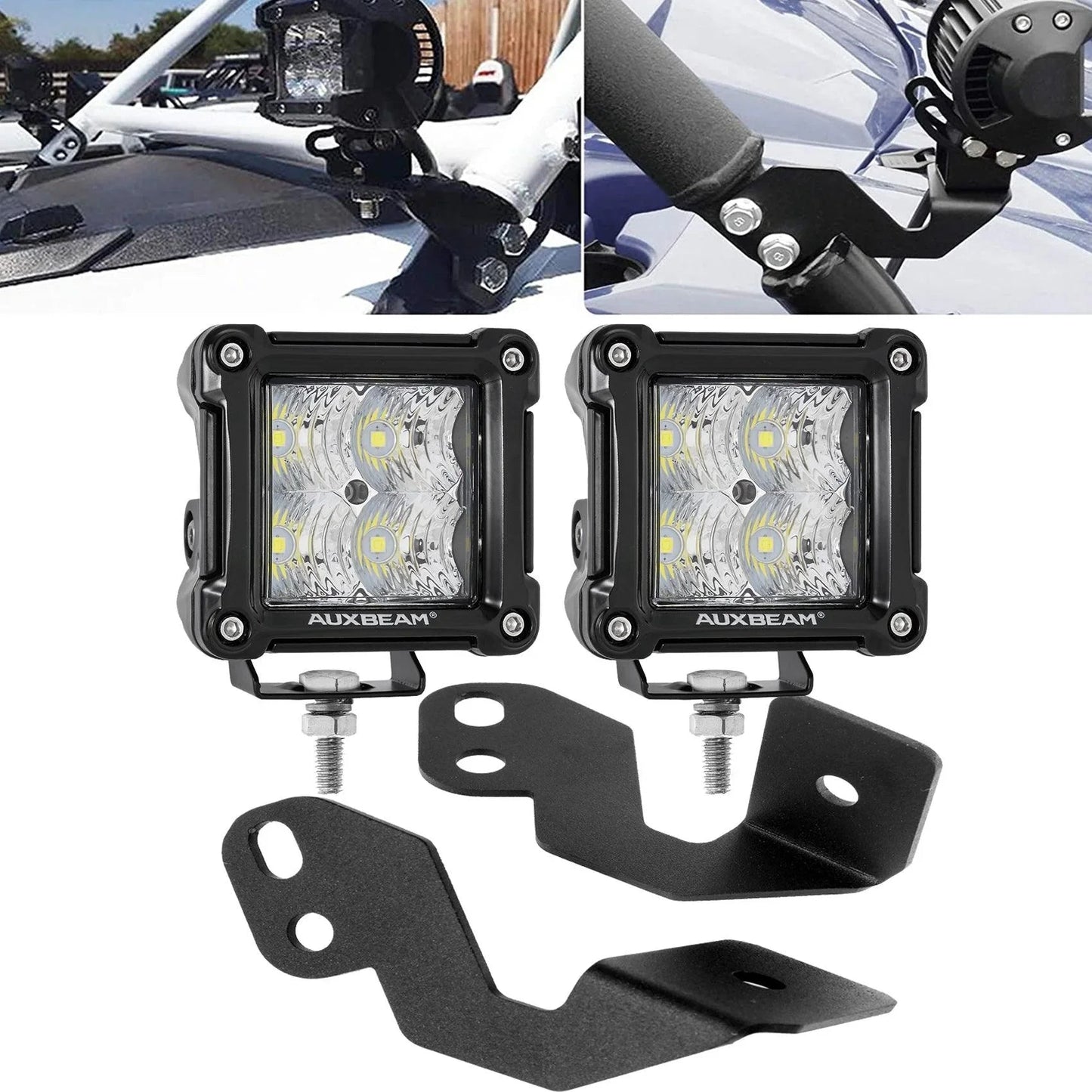 3 Inch LED Pods Light Spot/faisceau large & A-pillar Mounting Bracket pour 2014-2020 POLARIS RZR XP 1000, 2015-2020 POLARIS…