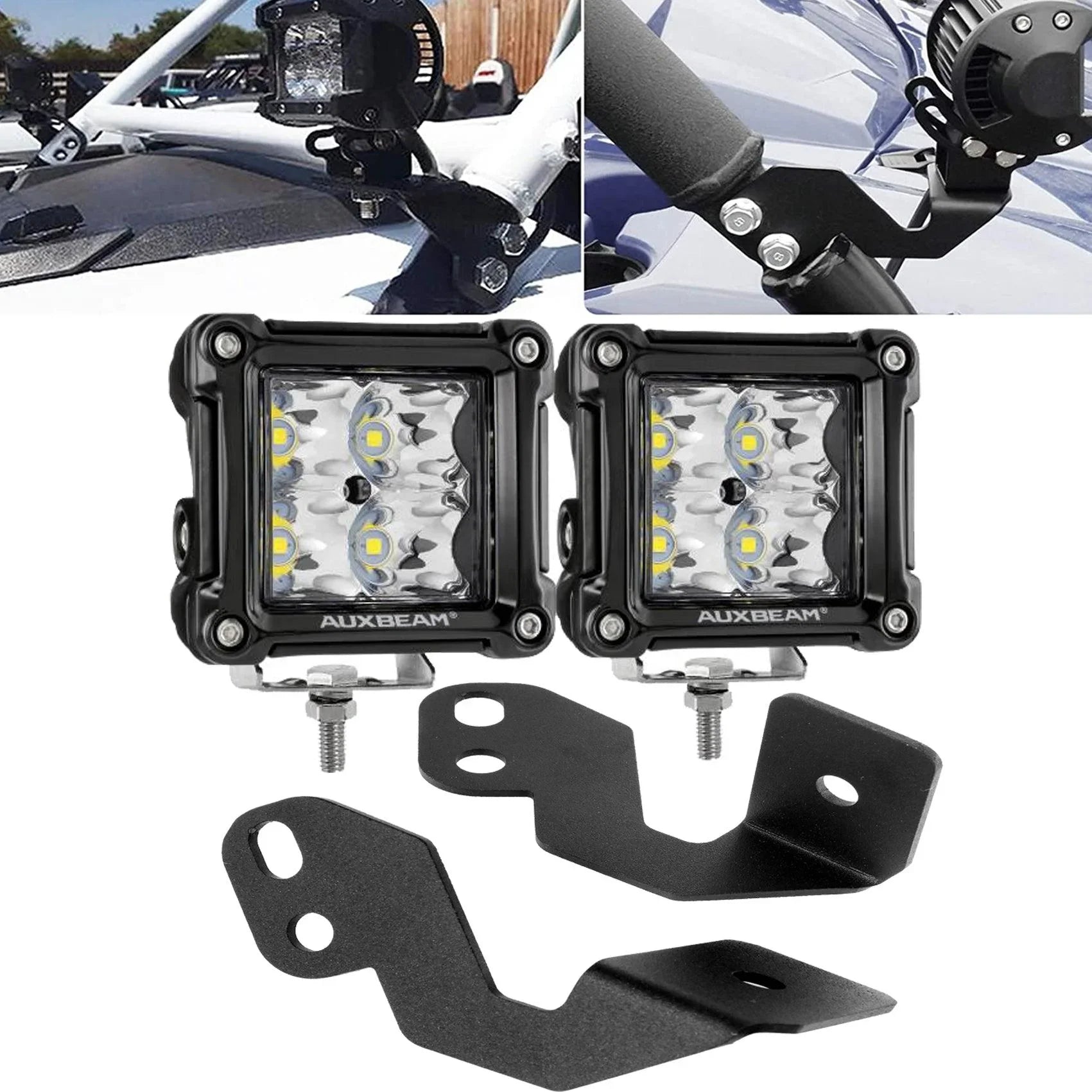 3 Inch LED Pods Light Spot/faisceau large & A-pillar Mounting Bracket pour 2014-2020 POLARIS RZR XP 1000, 2015-2020 POLARIS…