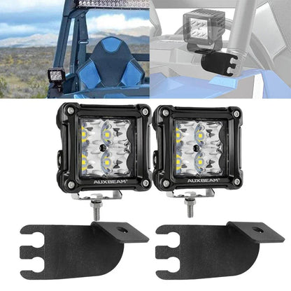 3″ projecteurs LED compacts Spot/faisceau large & montant A avant arceau éclairage supports de montage pour 2016–2021 Polaris