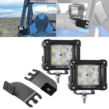 3″ projecteurs LED compacts Spot/faisceau large & montant A avant arceau éclairage supports de montage pour 2016–2021 Polaris