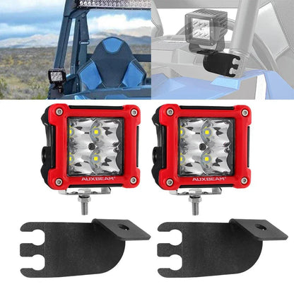 3″ projecteurs LED compacts Spot/faisceau large & montant A avant arceau éclairage supports de montage pour 2016–2021 Polaris