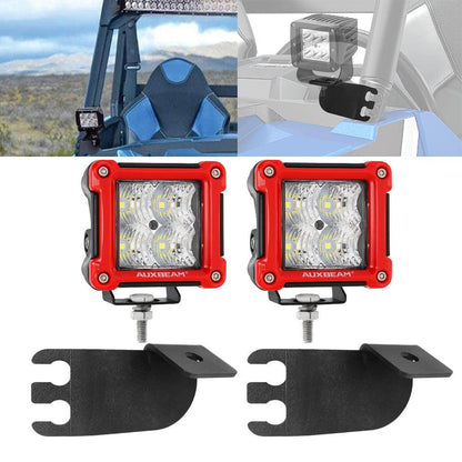 3″ projecteurs LED compacts Spot/faisceau large & montant A avant arceau éclairage supports de montage pour 2016–2021 Polaris