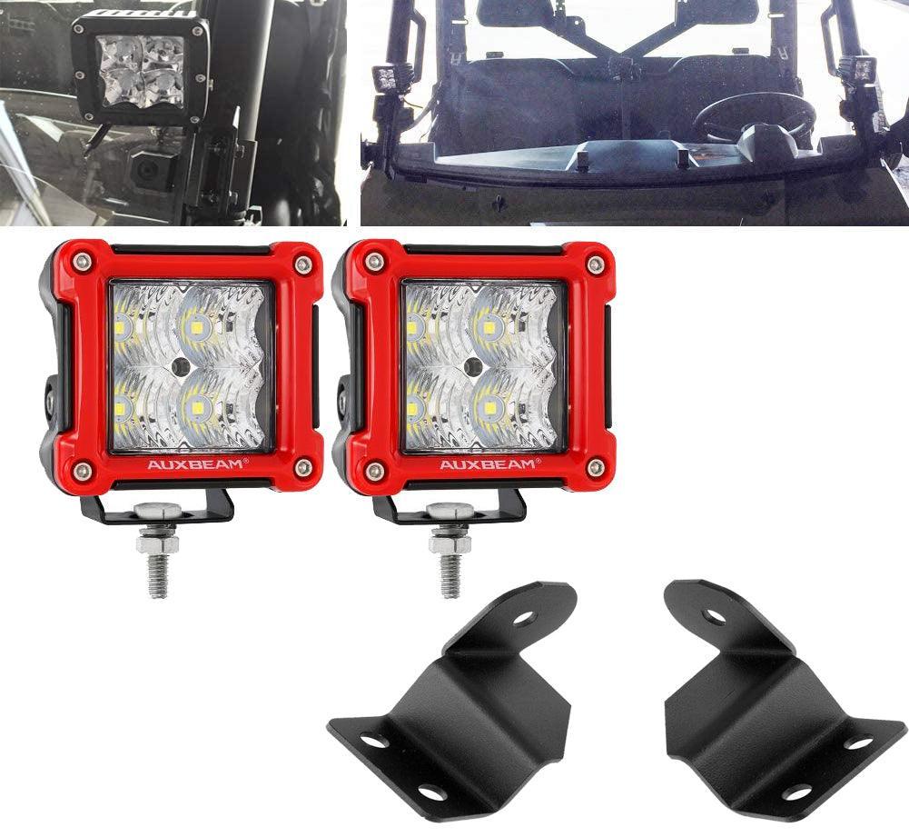 3 Inch LED Pods Light Spot/faisceau large & A-pillar Mounting Brackets pour pour 2013-2021 Polaris Ranger models avec the PR…