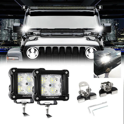 3″ Spot/faisceau large projecteurs LED compacts + universel LED feux de travail supports de montage – vue 2 – NOVADOMIO