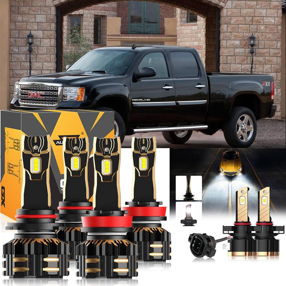 pour 2007-2014 GMC Sierra 3500 HD 9005 H11 Ampoules de phare LED Bundle