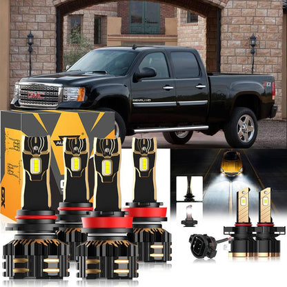 pour 2007-2014 GMC Sierra 3500 HD 9005 H11 Ampoules de phare LED Bundle – NOVADOMIO