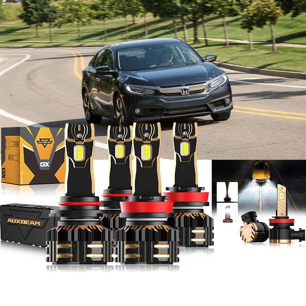 pour 2016-2020 Honda Civic 9005 H11 Ampoules de phare LED Bundle