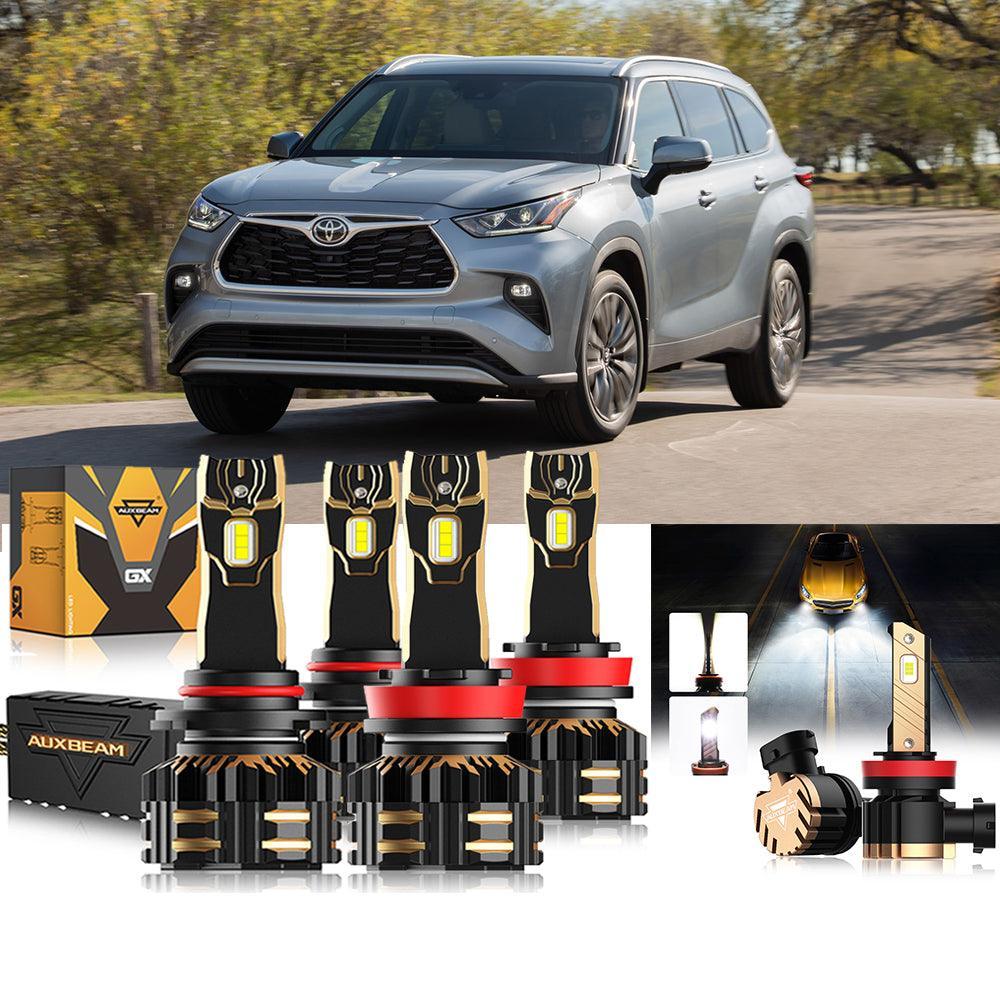 pour 2014-2020 Toyota Highlander 9005 H11 Ampoules de phare LED Bundle