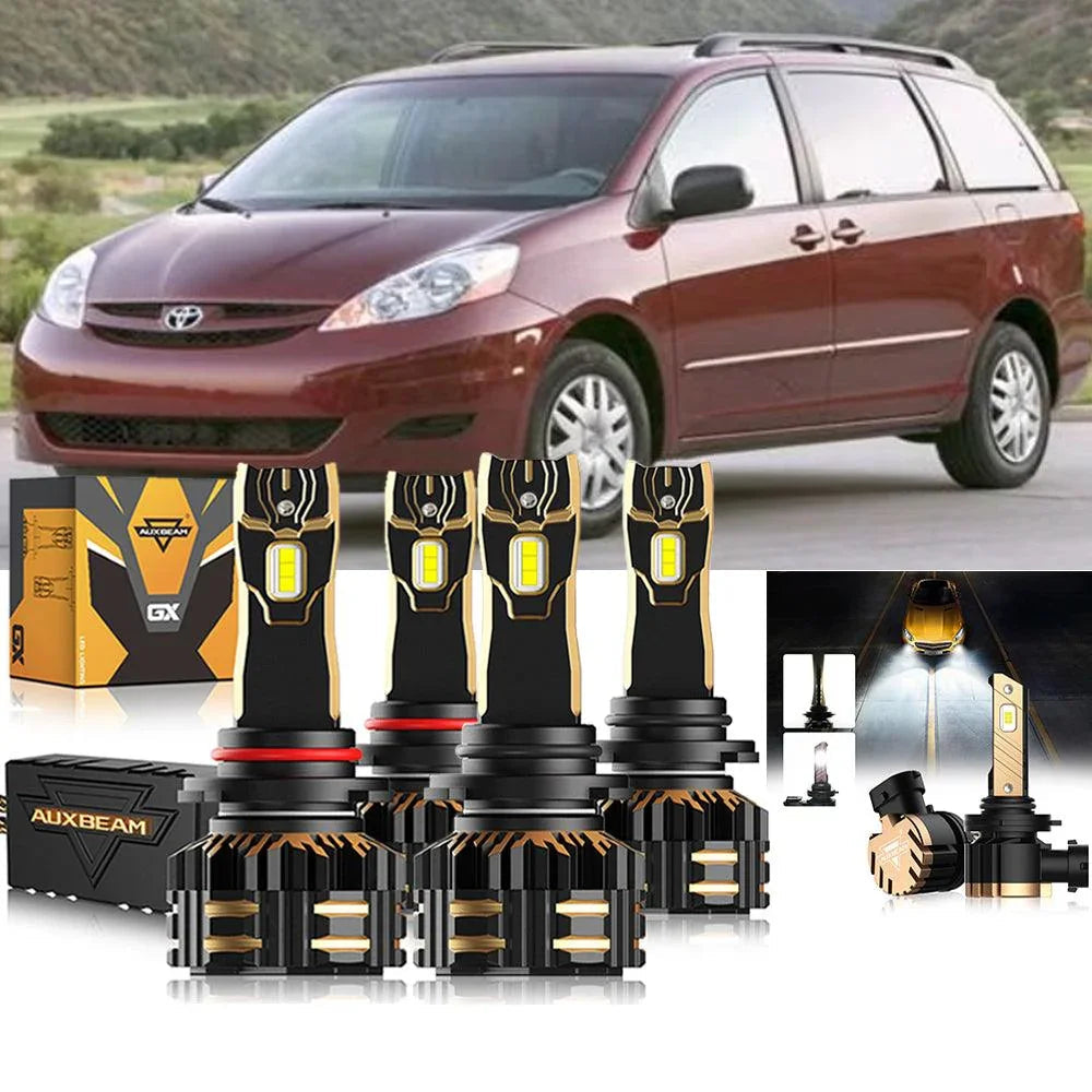 pour 2006-2010 Toyota Sienna 9005 9006 Ampoules de phare LED Bundle