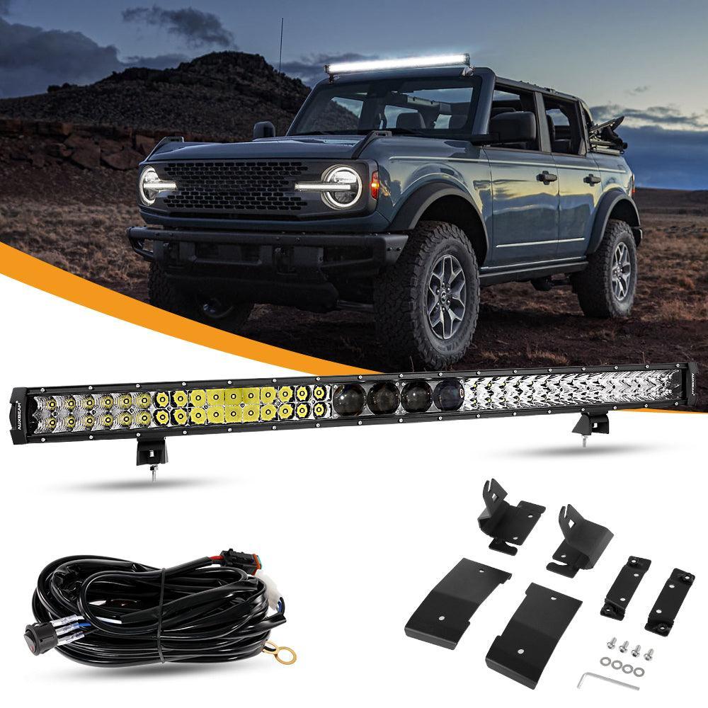 42 Inch 5D-PRO série Barres LED & Car Roof Windshield Barres LED Mounting Bracket pour Ford Bronco 2/4 Door 2021 2022 – vue…