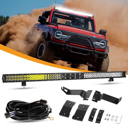 52″ 5D-PRO série Barres LED & automobile Roof pare-brise Barres LED support de montage pour Ford Bronco 2/4 portes 2021 2022