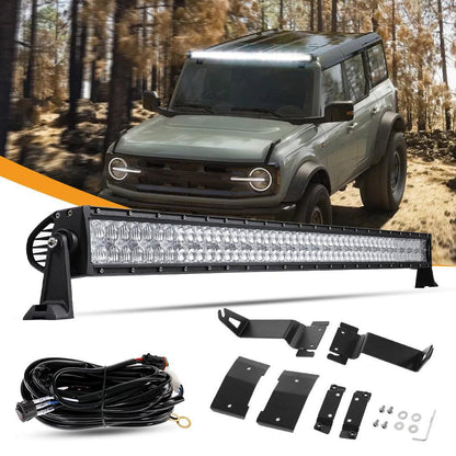 52″ 5D série droit Barres LED & automobile Roof pare-brise Barres LED support de montage pour Ford Bronco 2/4 portes 2021