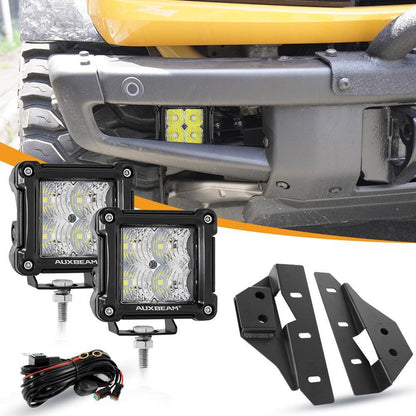 3″ 20 W Flood projecteurs LED compacts avec avant pare-chocs antibrouillard supports de montage pour Ford Bronco 2021 2022