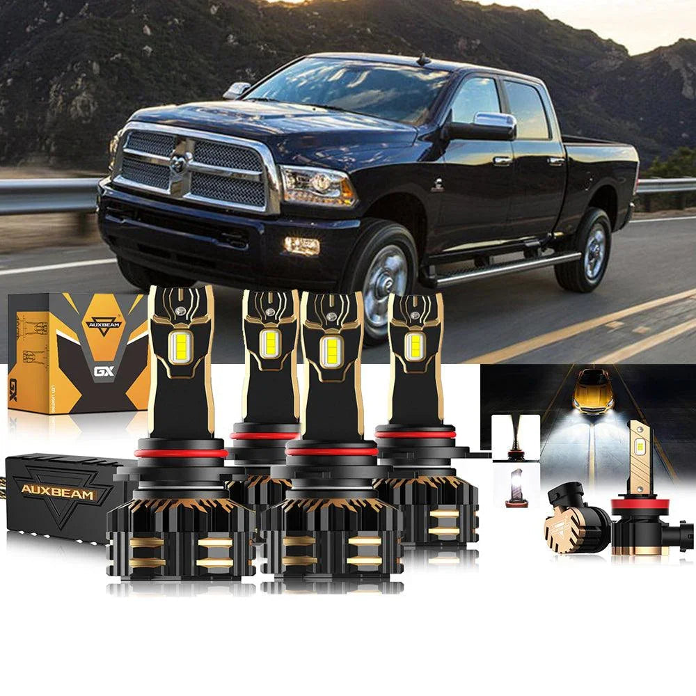 pour 2013-2015 Ram 2500 (avec projector-type headlights) 9005 9012 Ampoules de phare LED Bundle