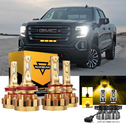 pour 2007-2008 GMC Sierra 1500 (Denali SLE SLT WT) F-16 Plus série CANbus intégré qualité automobile 14000LM Ampoules LED kit