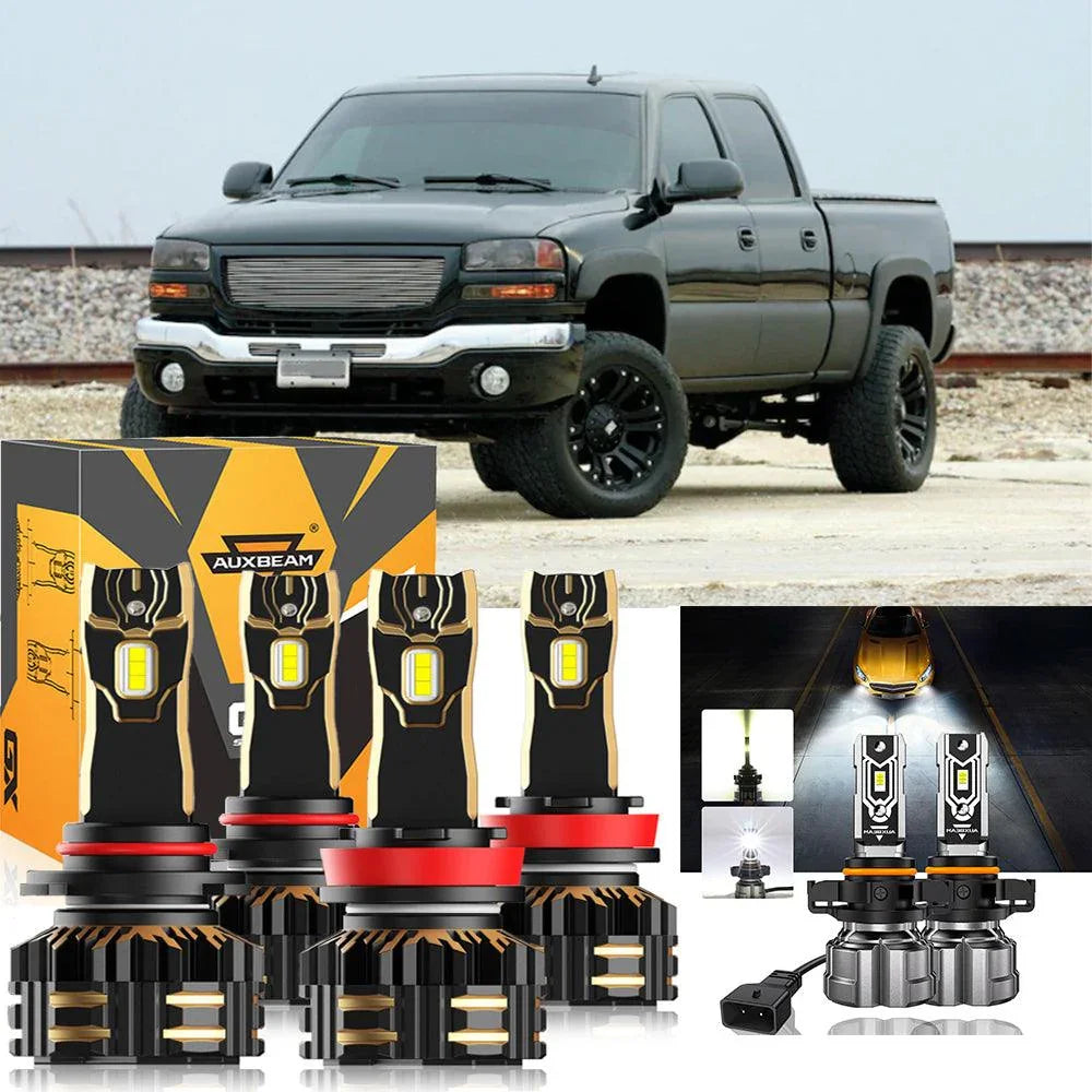 pour 2007-2014 GMC Sierra 2500 HD 9005 H11 Ampoules de phare LED Bundle – vue 23