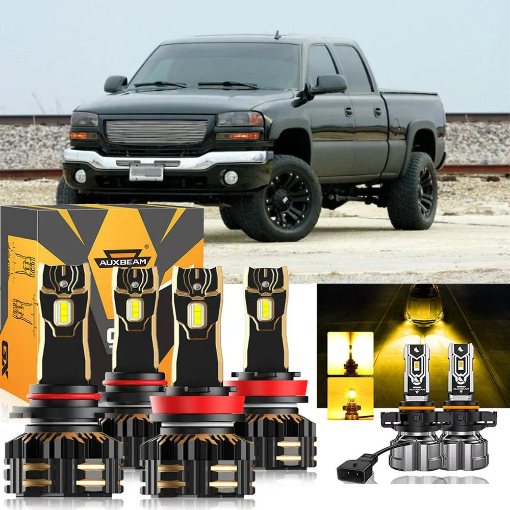 pour 2007-2014 GMC Sierra 2500 HD 9005 H11 Ampoules de phare LED Bundle – vue 24