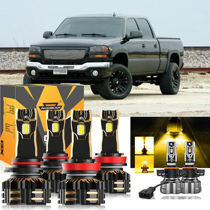 pour 2007-2014 GMC Sierra 2500 HD 9005 H11 Ampoules de phare LED Bundle – vue 24 – NOVADOMIO