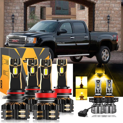 pour 2007-2014 GMC Sierra 3500 HD 9005 H11 Ampoules de phare LED Bundle – vue 22 – NOVADOMIO