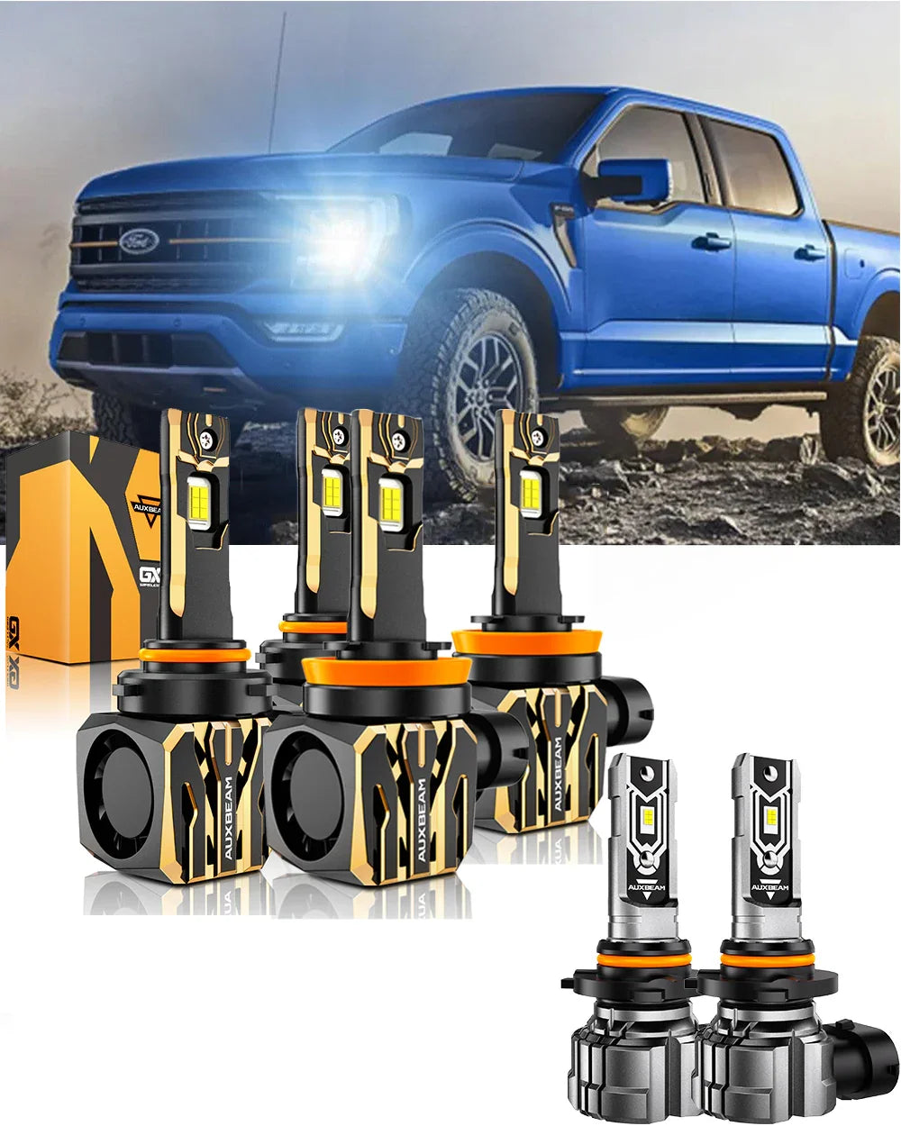 pour 2015-2020 Ford F-150 9005 H11 Ampoules de phare LED Bundle