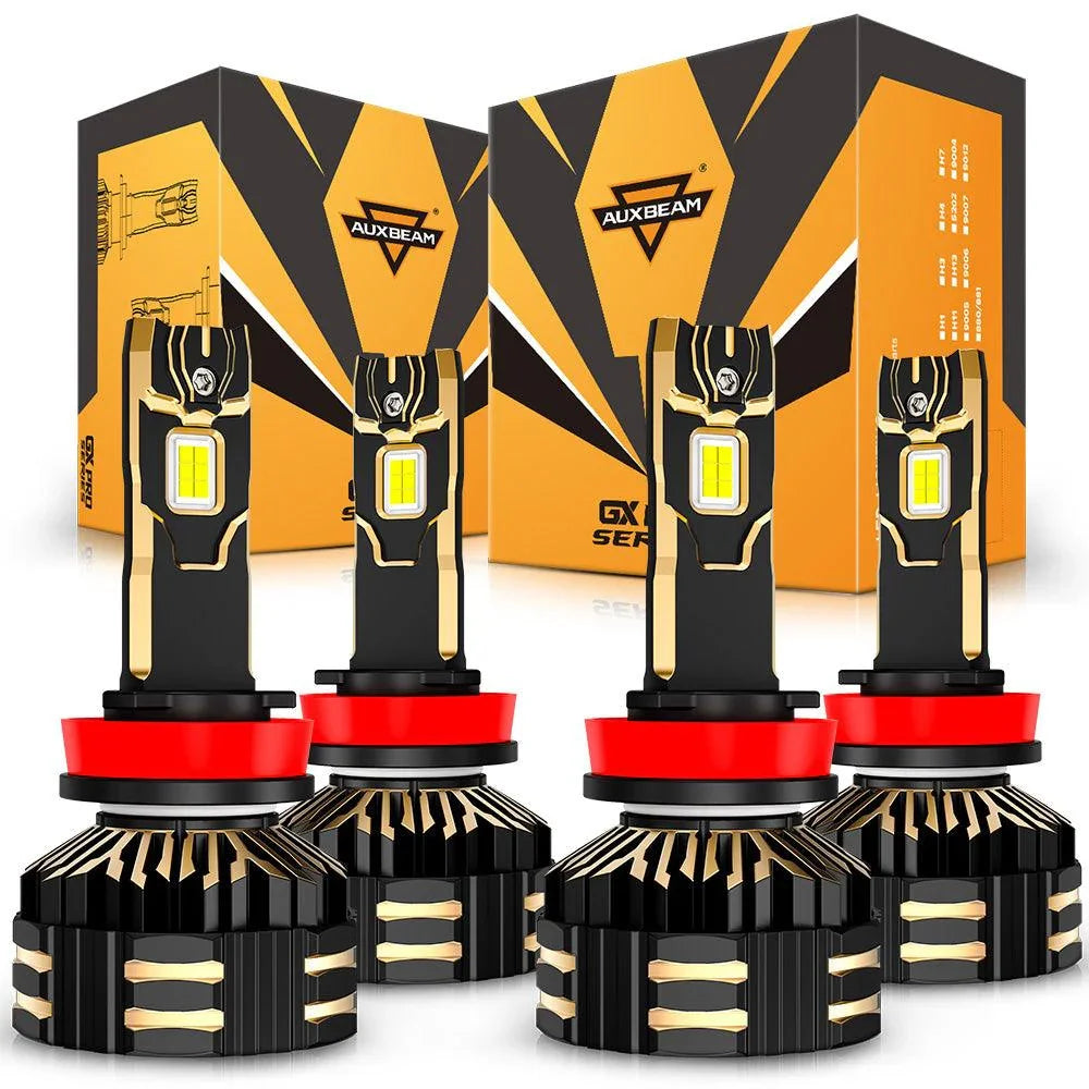H11+H11 Ampoules de phare LED 190W 35000LM GX-PRO série 6500K blanc froid – 4 ampoules