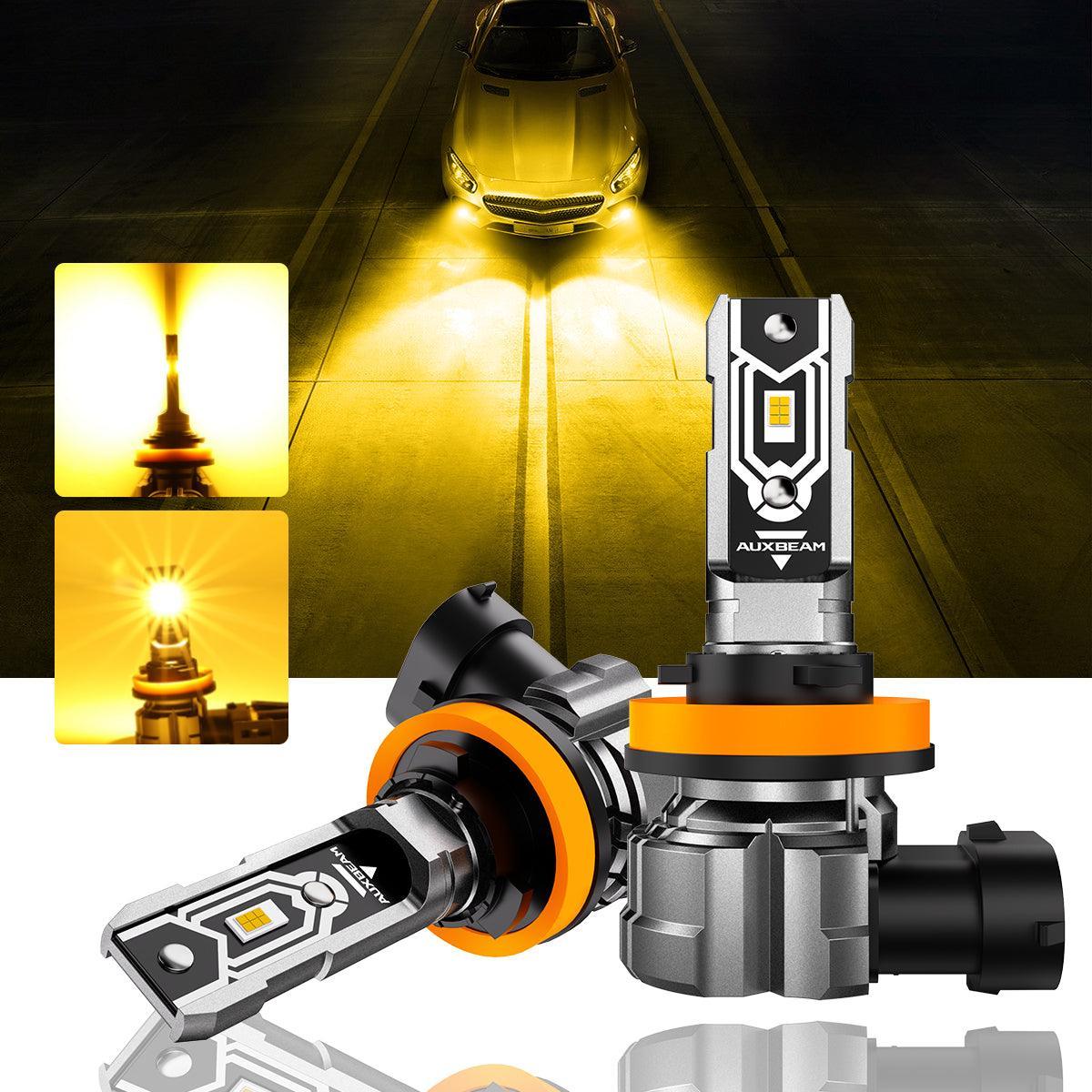 H11 H9 H8 H16JP LED FOG Light/DRL Bulbs 50W 10000LM 3000K Golden Yellow Q5 série – 2 ampoules
