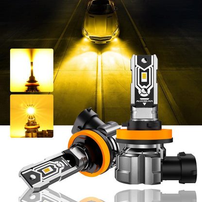 H11 H9 H8 H16JP Ampoules LED antibrouillard / DRL 50W 10000LM 3000K jaune doré Q5 série – 2 ampoules – NOVADOMIO