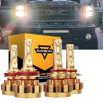 Kit d’ampoules LED feux de route/croisement F-16 Plus série CAN-bus intégré 14 000 lm pour GMC Sierra 2500 HD 2007–2014 – vue