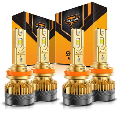 H11+H11 Ampoules de phare LED S3 Pro série haute puissance 24 V 120 W 24 000 lm 6 500 K blanc froid – 4 ampoules – NOVADOMIO