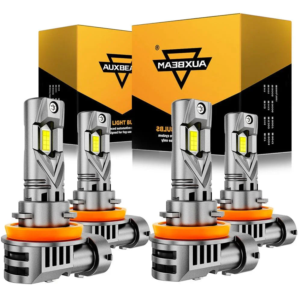 H11+H11 Ampoules de phare LED Q25S série 1:1 format compact 90W 22000LM 6500K blanc froid – 4 ampoules