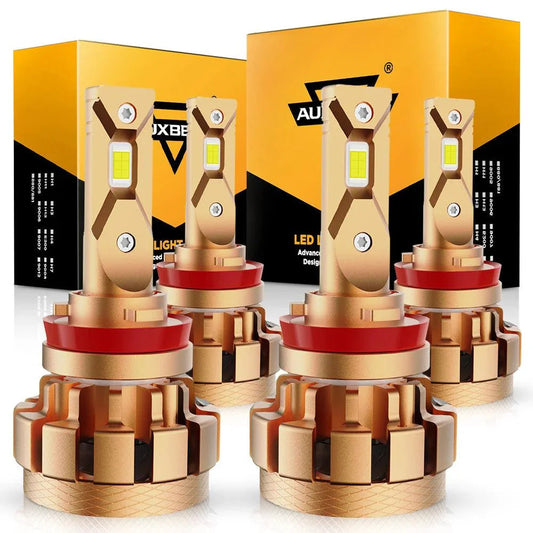 H11+H11 Ampoules de phare LED 70W 18000LM F-16 Plus série Brightest 6000K blanc froid – 4 ampoules