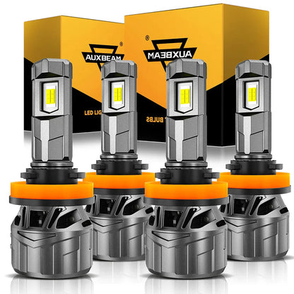 H11+H11 Ampoules de phare LED 100W 22000LM F18 série 1: 1 format compact 6500K blanc froid – 4 ampoules – NOVADOMIO
