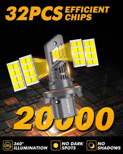 H13/9008 Ampoules de phare LED Q25 série Real 1: 1 Size 70W 20000LM 6500K blanc froid – 2 ampoules – vue 2 – NOVADOMIO