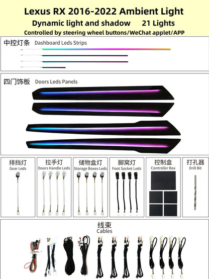Kit éclairage LED d’ambiance intérieur pour Lexus RX 15 -22 – vue 7 – NOVADOMIO