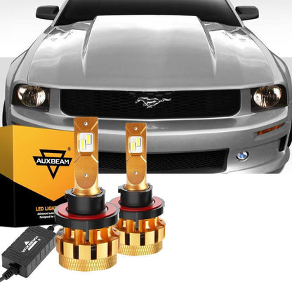 Kit d’ampoules LED feux de route/croisement F-16 Plus série CAN-bus intégré 14 000 lm pour Ford Mustang (Base) 2005–2006