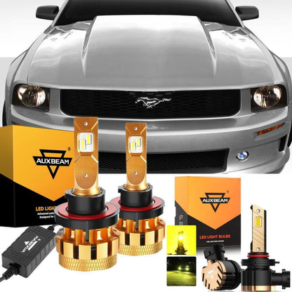 Kit d’ampoules LED feux de route/croisement F-16 Plus série CAN-bus intégré 14 000 lm pour Ford Mustang (GT) 2005–2006 – vue