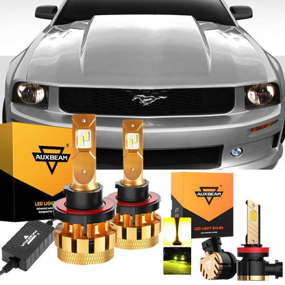 Kit d’ampoules LED feux de route/croisement F-16 Plus série CAN-bus intégré 14 000 lm pour Ford Mustang (Base) 2005–2006