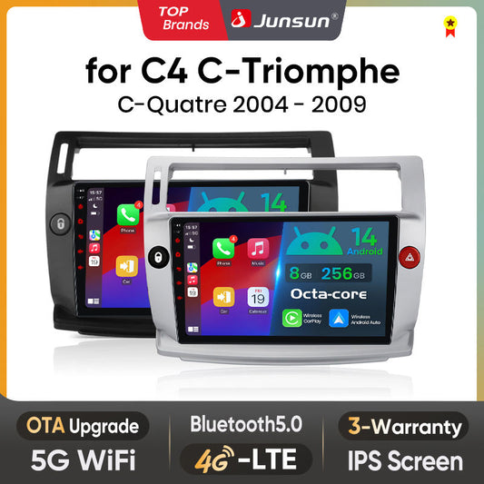 Junsun – Autoradio CarPlay Android Auto pour Citroën C4 2004–2009