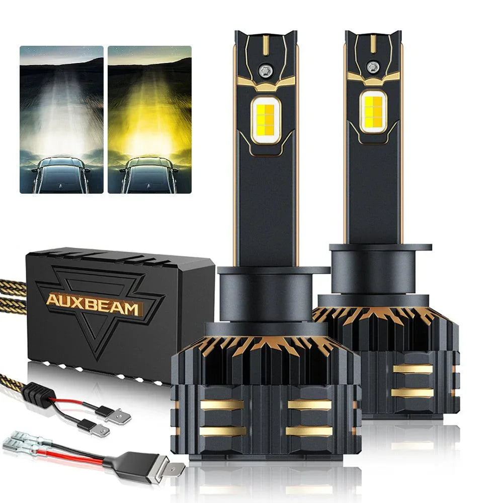 H1 LED Bulb Fog Lights 110W 25000LM GX Bi-Color série High Power & Brightness bicolore à commutation – 2 ampoules