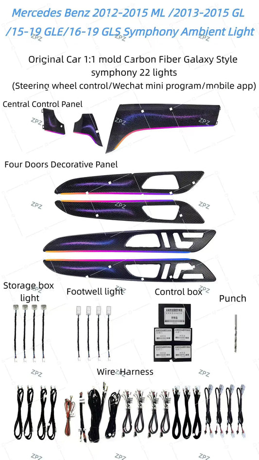 Kit éclairage LED d’ambiance intérieur pour Mercedes-Benz ML GL GLE GLW166 – vue 2 – NOVADOMIO