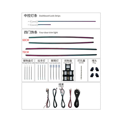 Kit éclairage LED d’ambiance intérieur pour véhicule compatible – NOVADOMIO