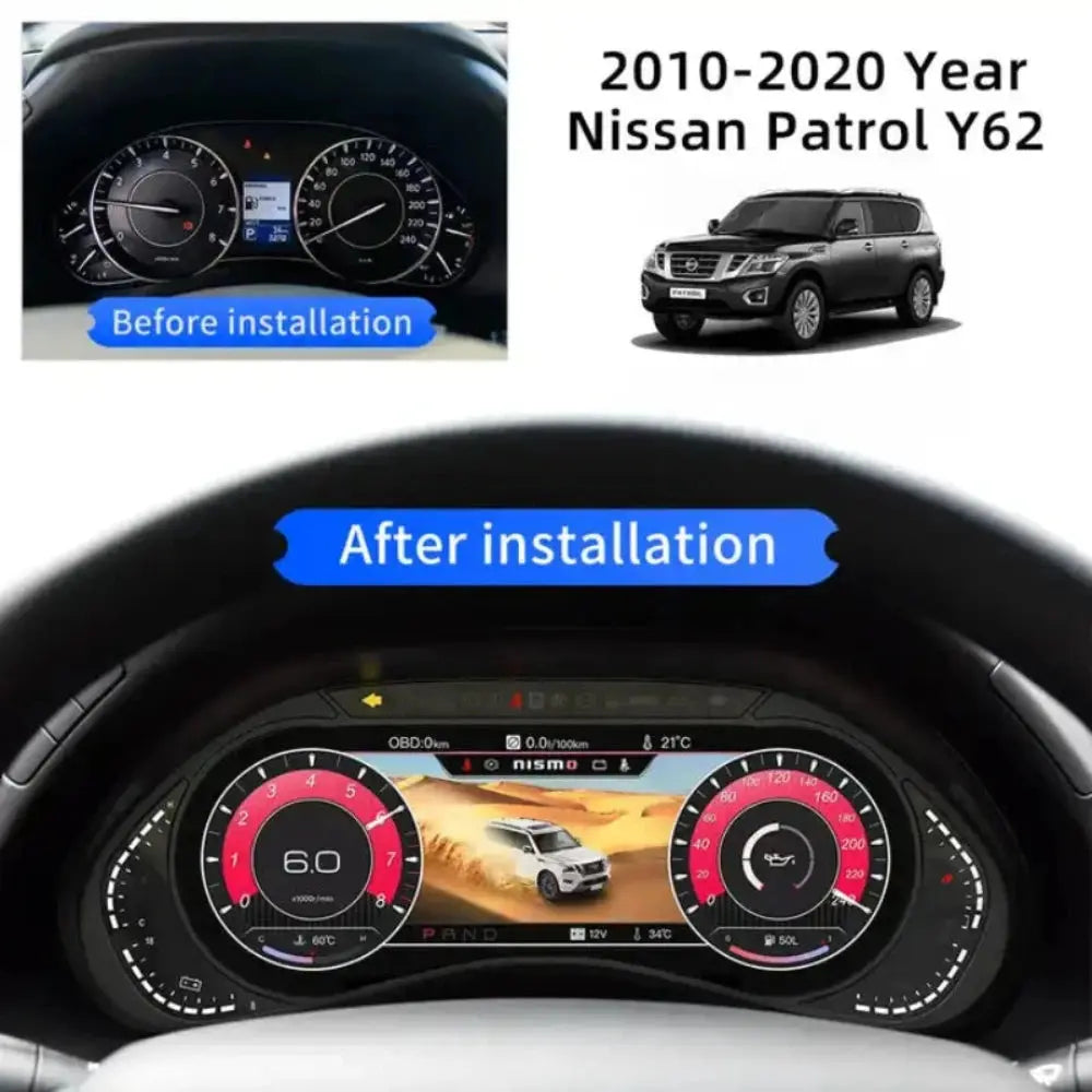 Virtual Cockpit Nissan Patrol / Armada Y62 2010-2023 LCD 12,3″ – NOVADOMIO