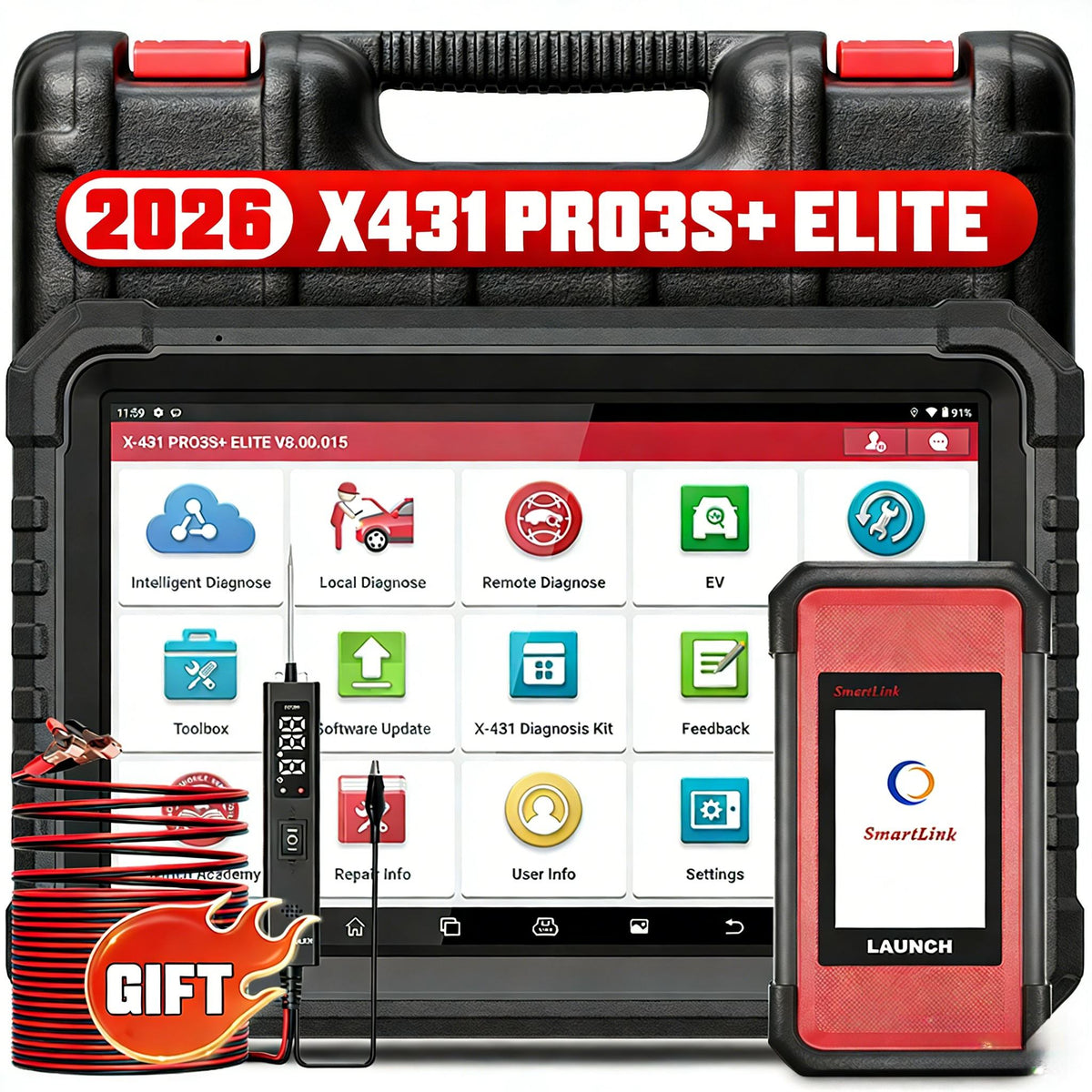 LAUNCH X431 PRO3S+ Elite – Valise diagnostic J2534 avec cartographie