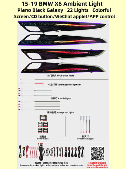 Kit éclairage LED d’ambiance intérieur pour BMW X6 (F16 (2015-2019) – vue 7 – NOVADOMIO